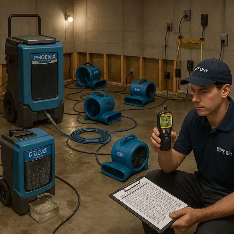 Structural Drying and Dehumidification process in Val Verde, CA